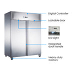 FED-X S/S Two Full Door Upright Freezer - XURF1200SFV