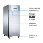 FED-X S/S Single Full Door Upright Fridge - XURC400SFV