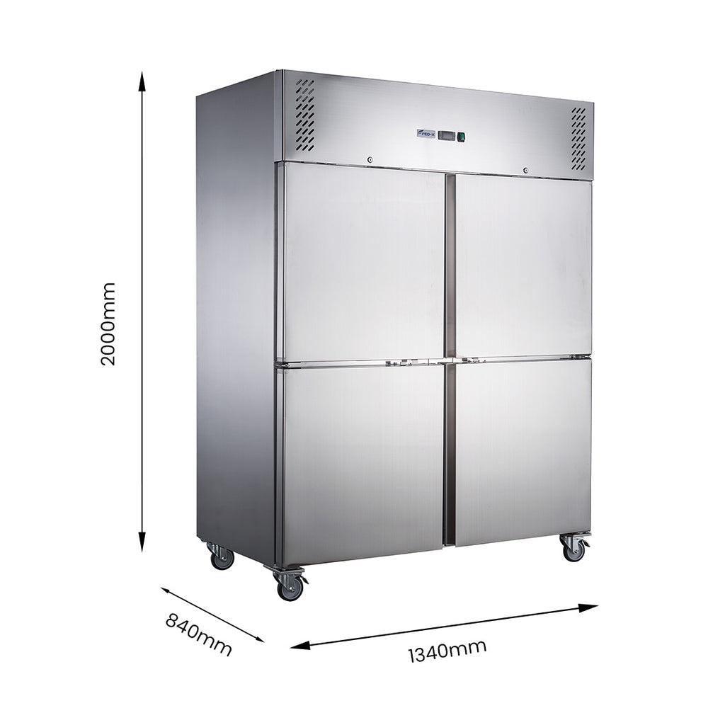 FED-X S/S Split Four-Door Upright Fridge - XURC1200S2V