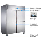 FED-X S/S Split Four-Door Upright Fridge - XURC1200S2V