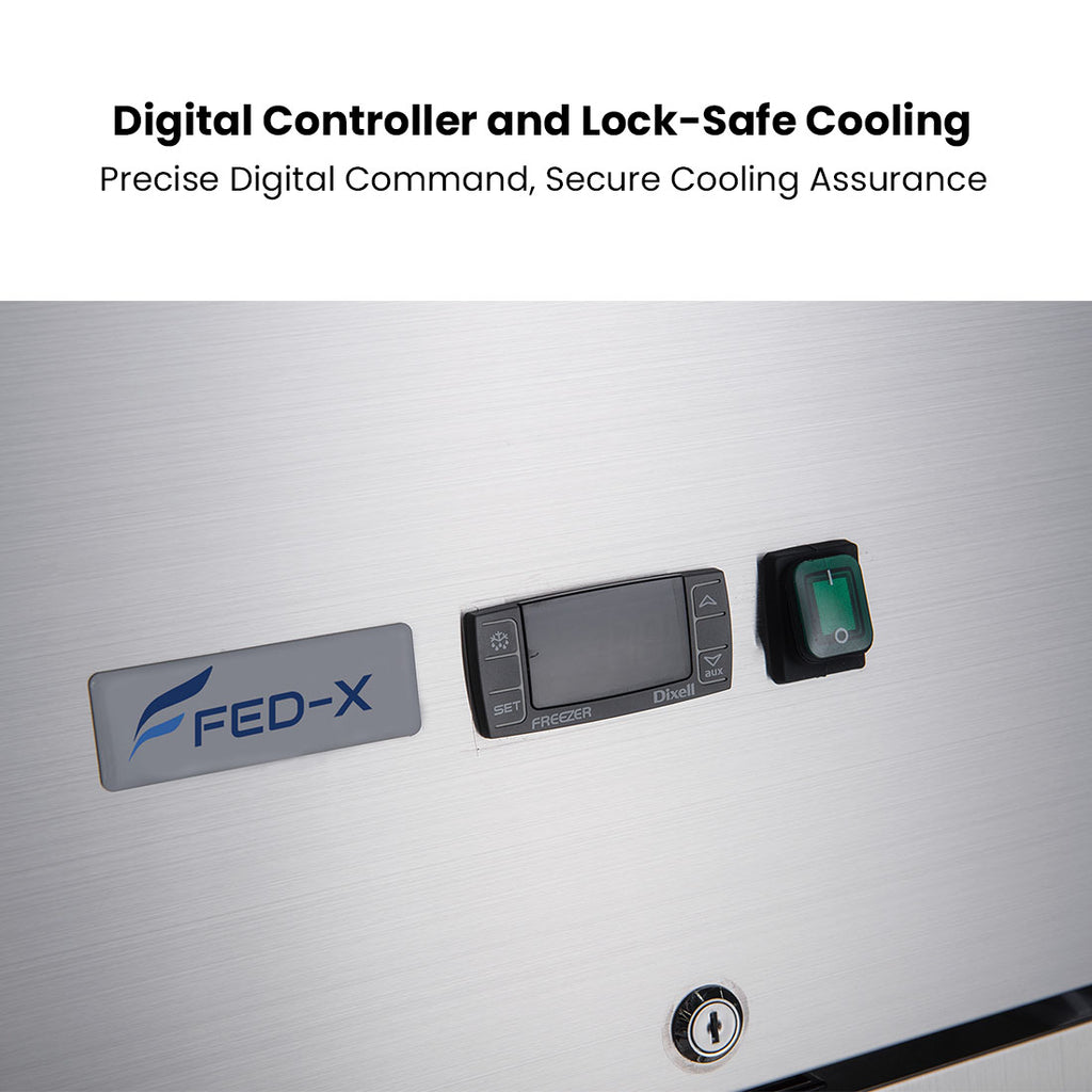 FED-X S/S Two Full Glass Door Upright Fridge - XURC1410G2V