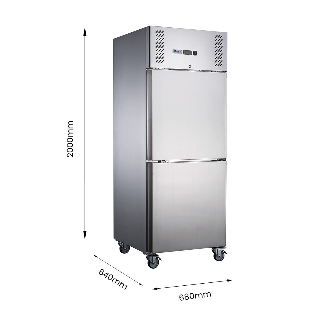 FED-X S/S Two Door Upright Fridge - XURC600S1V