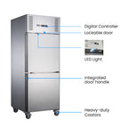 FED-X S/S Two half Door Upright Freezer - XURF600S1V