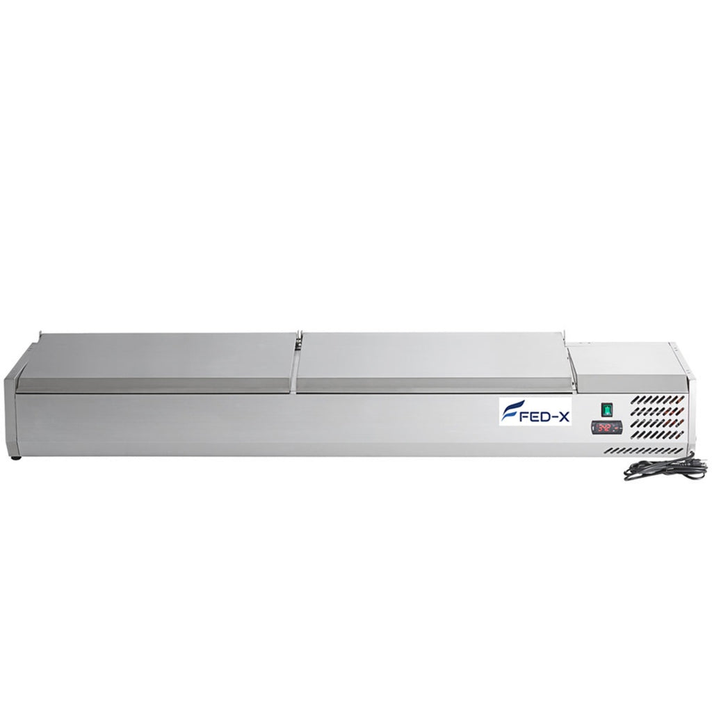 FED-X Salad Bench with Stainless Steel Lids - XVRX2000/380S