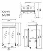 TOP MOUNTED DOUBLE DOOR GLASS FRIDGE YCF9402